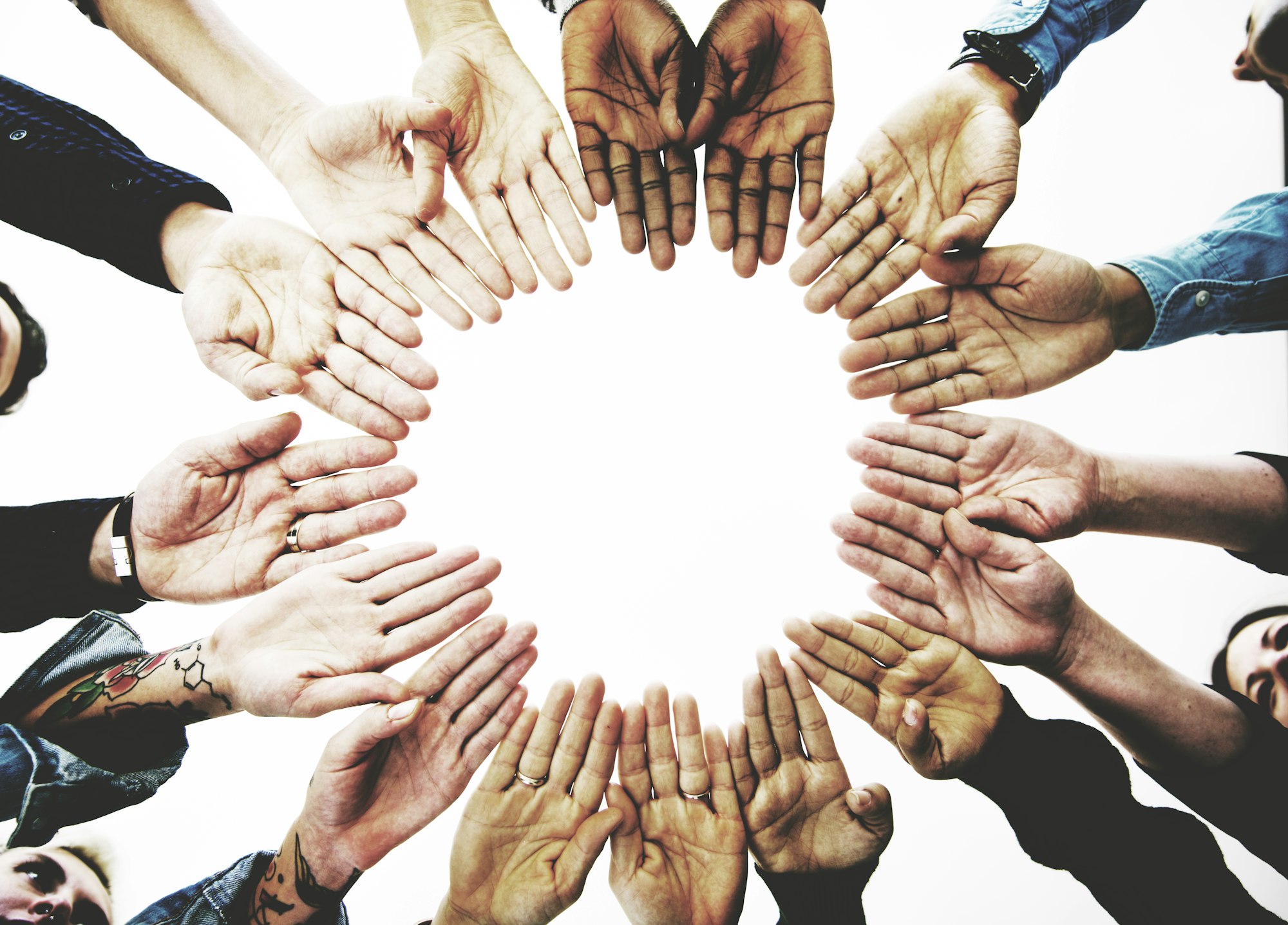 Diverse People Hands Together Partnership